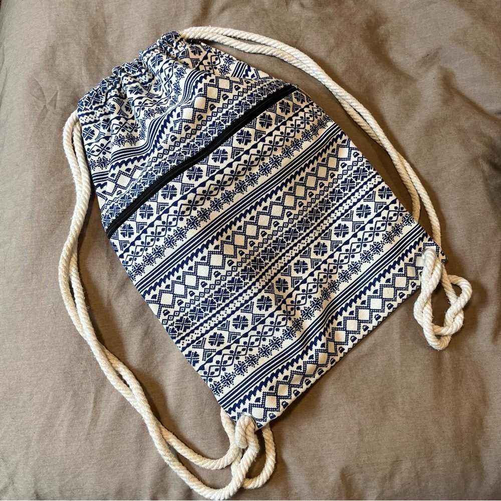 Patterned Canvas Backpack